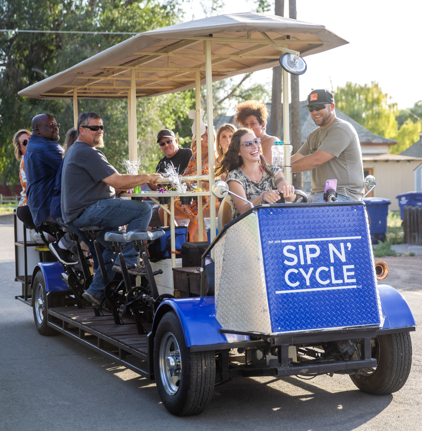 Sip N' Cycling through town
